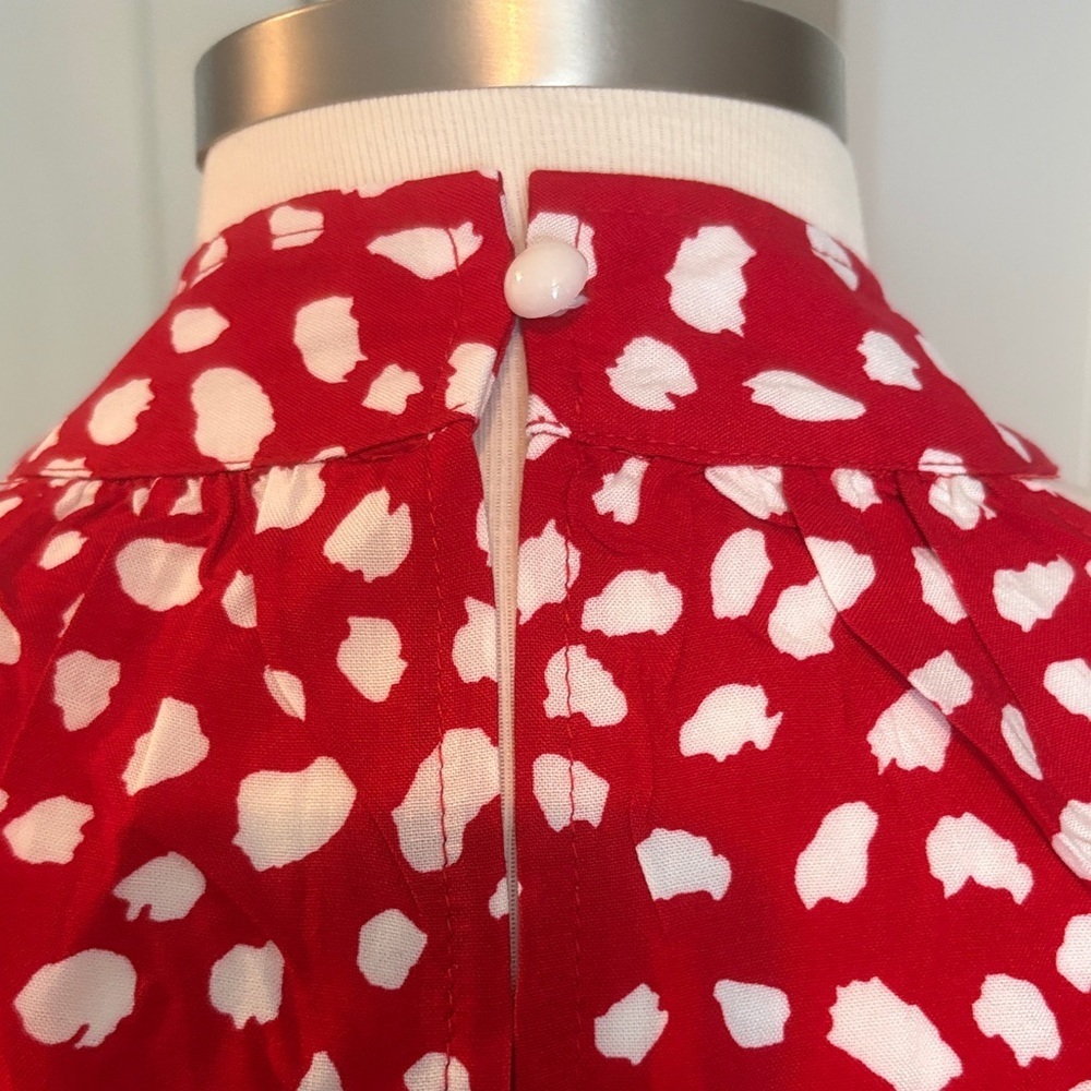 Chic Red and White Halter Maxi Dress - Picture 5 of 9